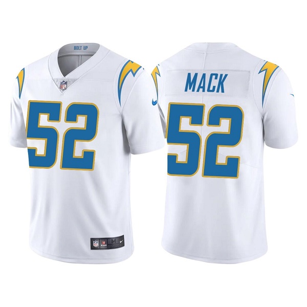 Men's Los Angeles Chargers #52 Khalil Mack White Vapor Untouchable Limited Stitched Jersey Men's Los Angeles Chargers #52 Khalil Mack White Vapor Untouchable Limited Stitched Jersey